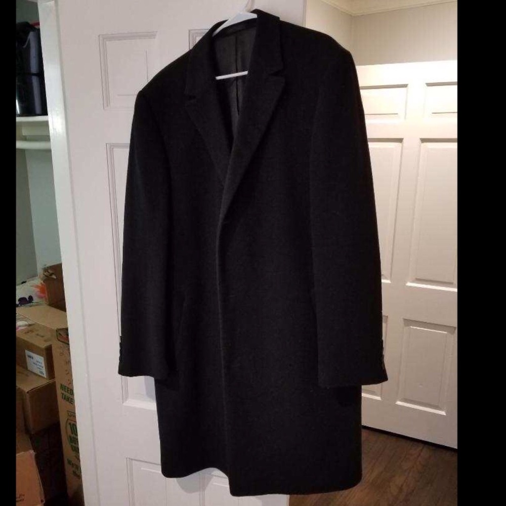 Long Black Men’s Winter Wool & Cashmere Coat
